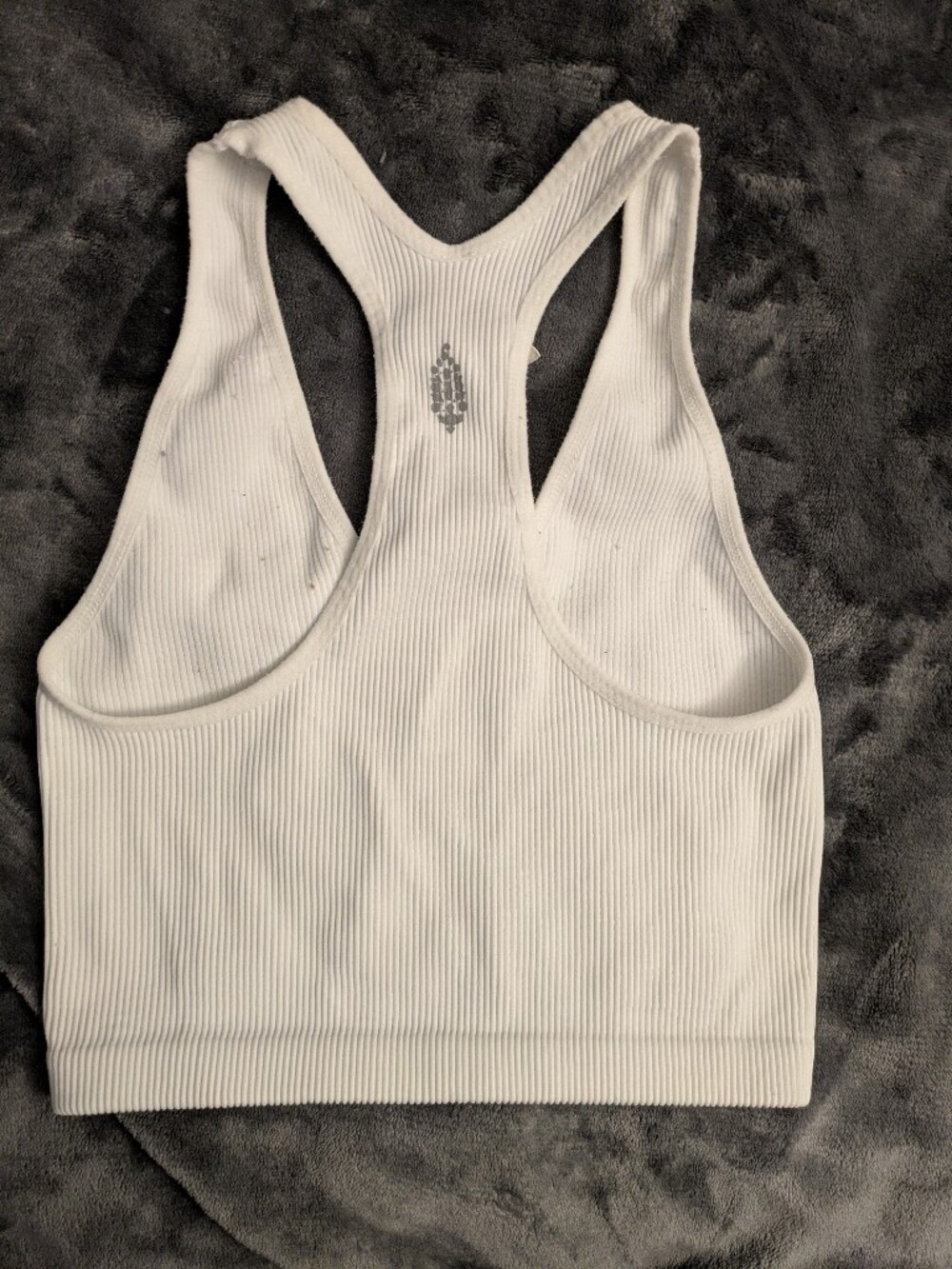 Free People White Ribbed Racerback Tank - Picture 2 of 4